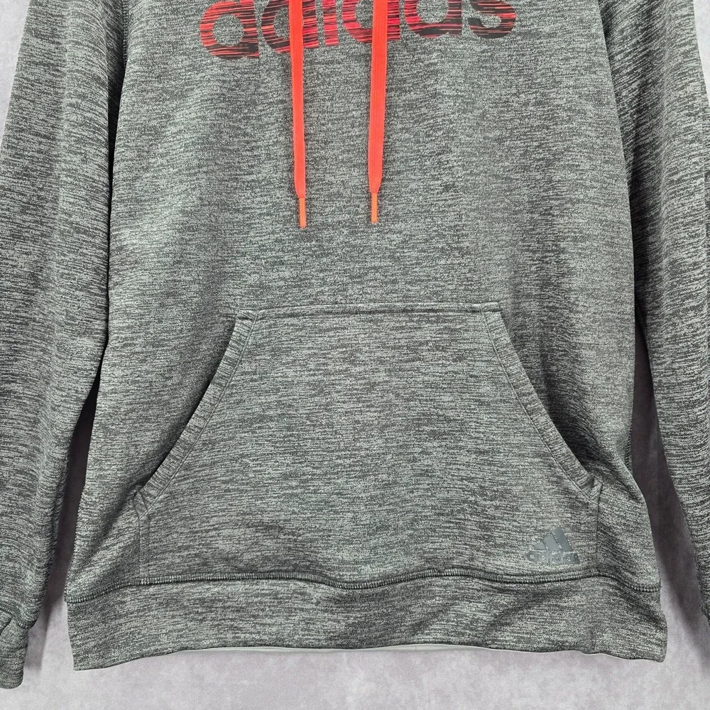 Adidas Gray‎ Active Sport Pullover Long Sleeve Performance Hoodie Mens Medium